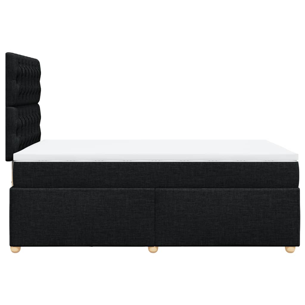 Krevet box spring s madracem crni 120 x 190 cm od tkanine
