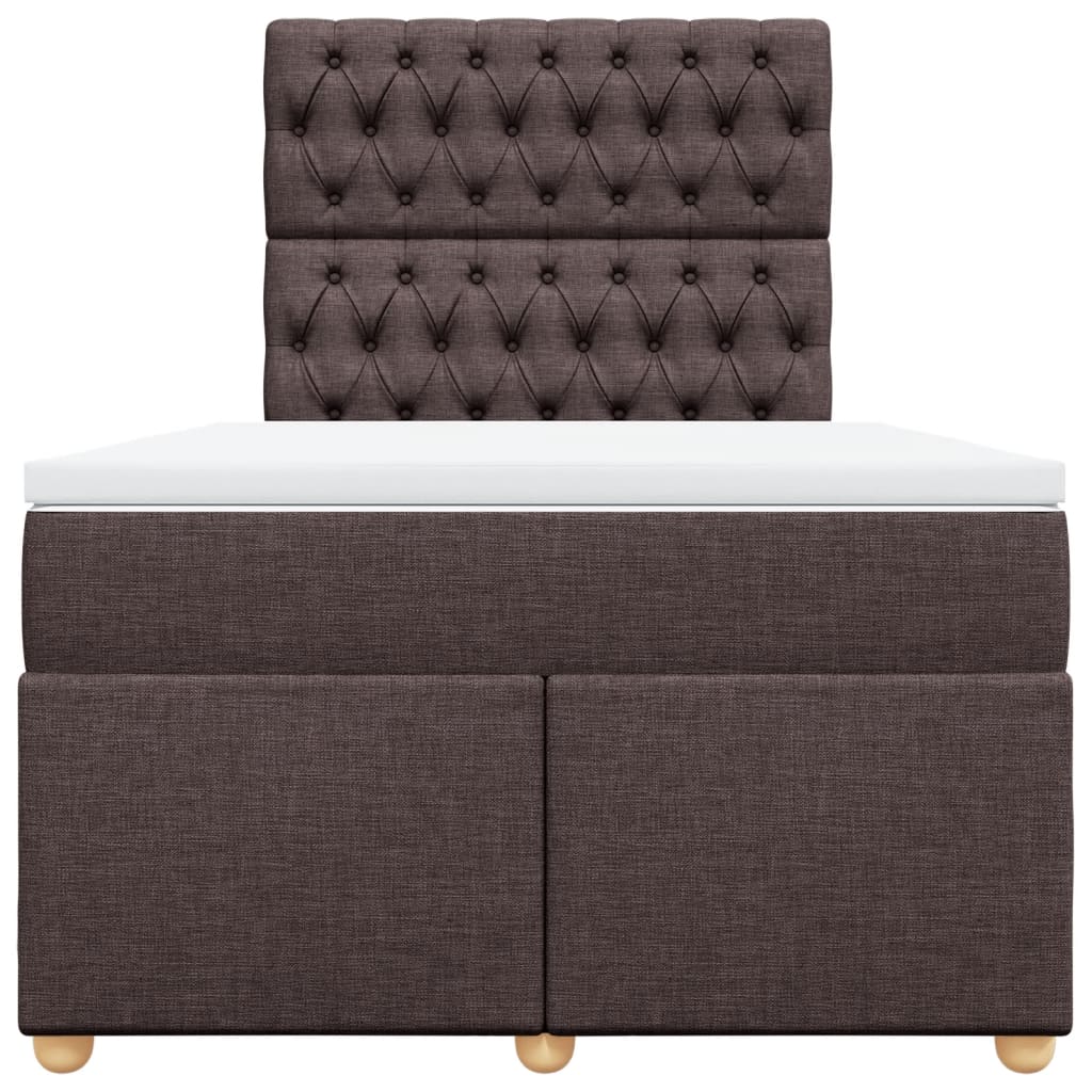 Krevet box spring s madracem tamnosmeđi 120 x 190 cm od tkanine