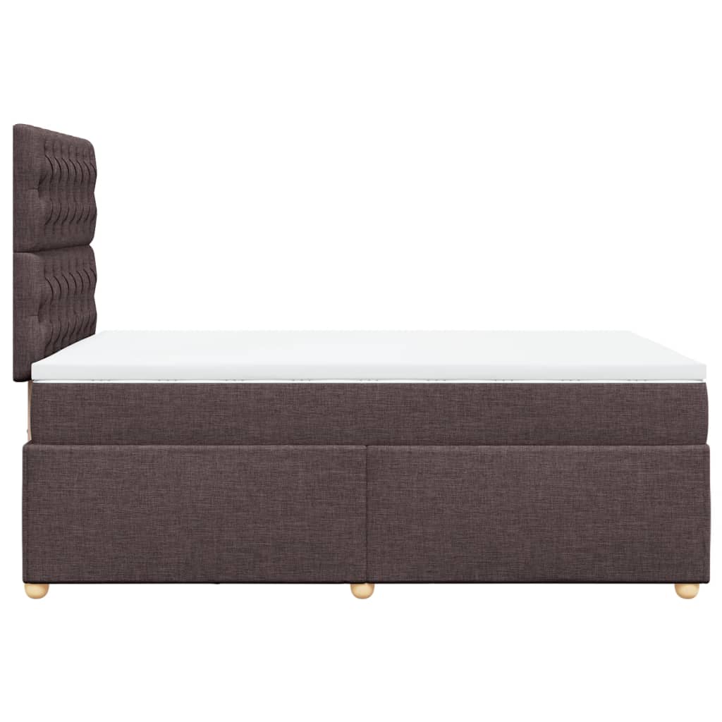 Krevet box spring s madracem tamnosmeđi 120 x 190 cm od tkanine