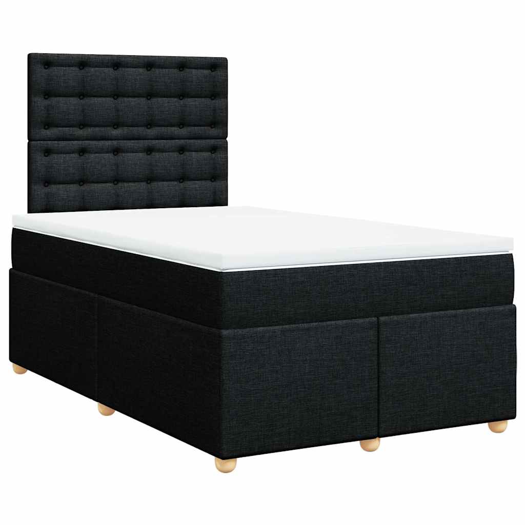 Krevet box spring s madracem crni 120 x 190 cm od tkanine