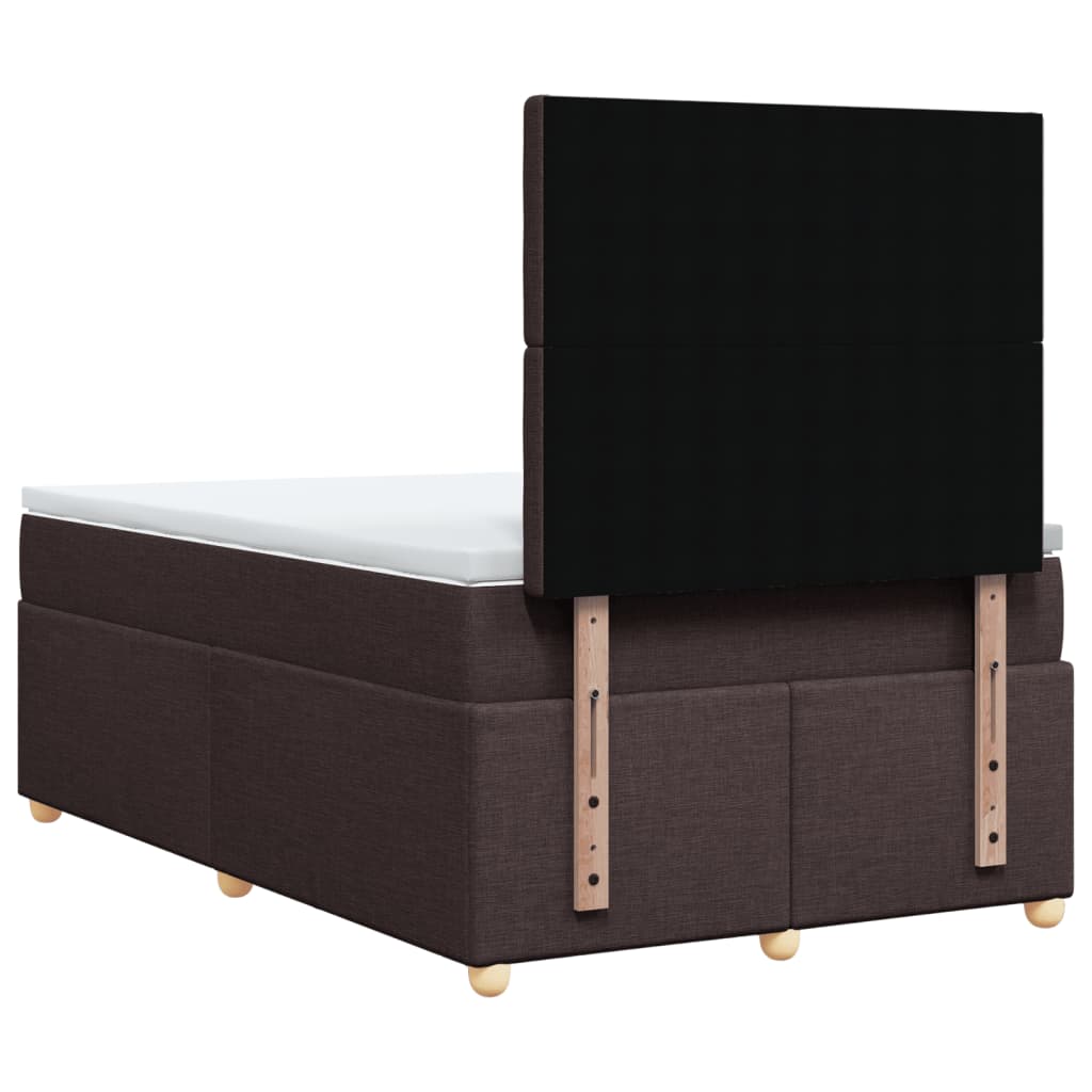 Krevet box spring s madracem tamnosmeđi 120 x 190 cm od tkanine