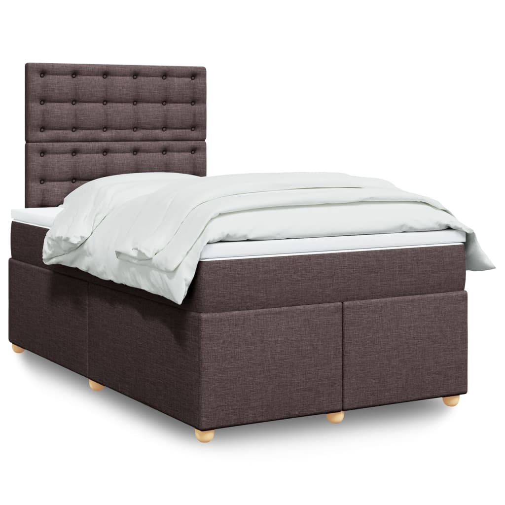 Krevet box spring s madracem tamnosmeđi 120 x 190 cm od tkanine