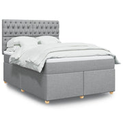 Krevet box spring s madracem svjetlosivi 140x200 cm od tkanine