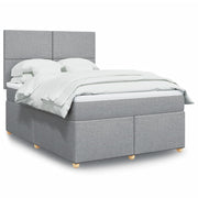 Krevet box spring s madracem svjetlosiva 160x200 cm tkanina