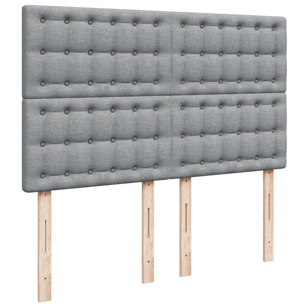 Krevet box spring s madracem svjetlosiva 160x200 cm tkanina