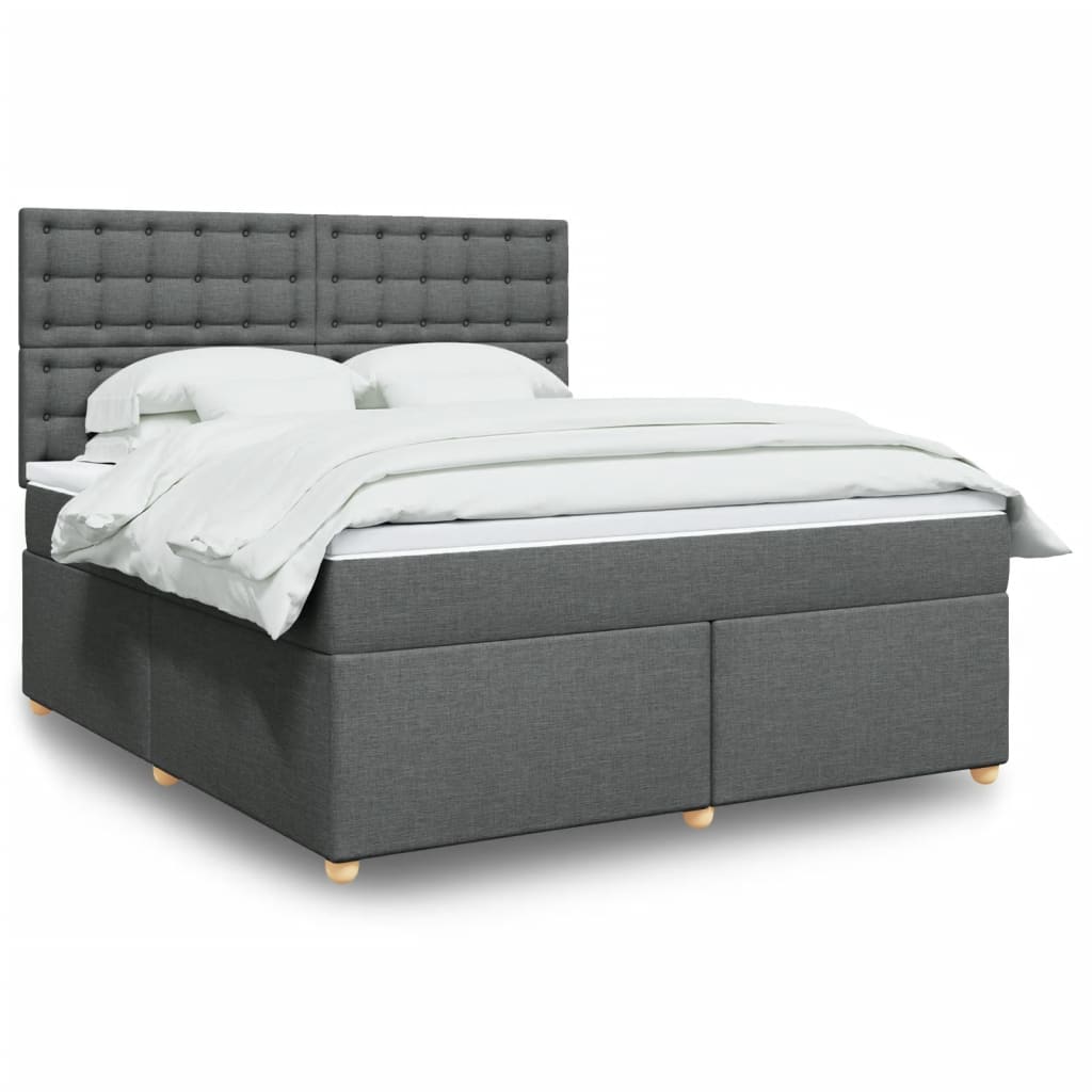 Okvir kreveta s oprugama i madrac svjetlosivi 180x200cm tkanina