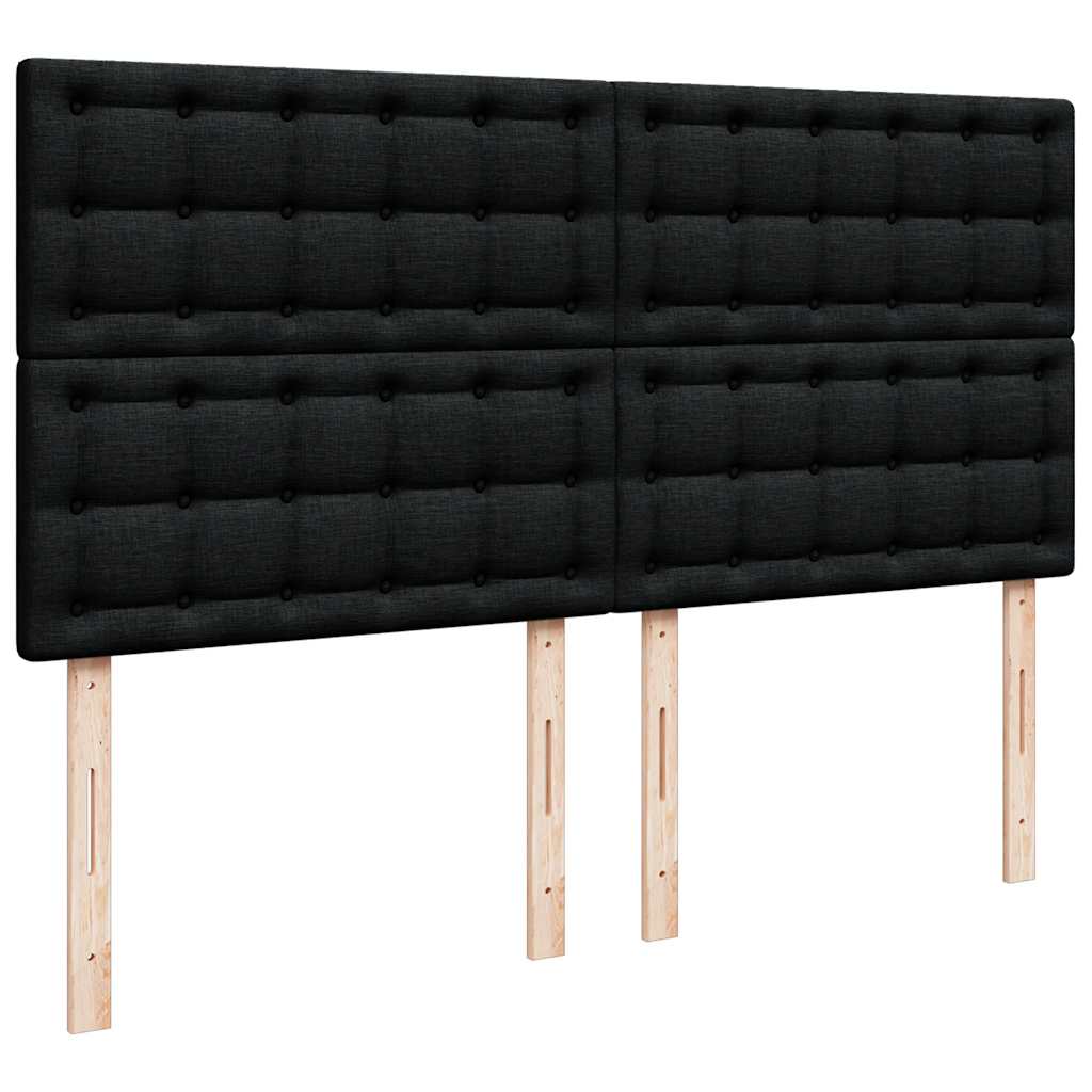 Krevet s oprugama i madracem crni 180x200 cm od tkanine