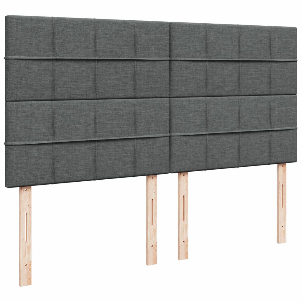 Krevet s oprugama i madracem tamnosivi 200 x 200 cm od tkanine