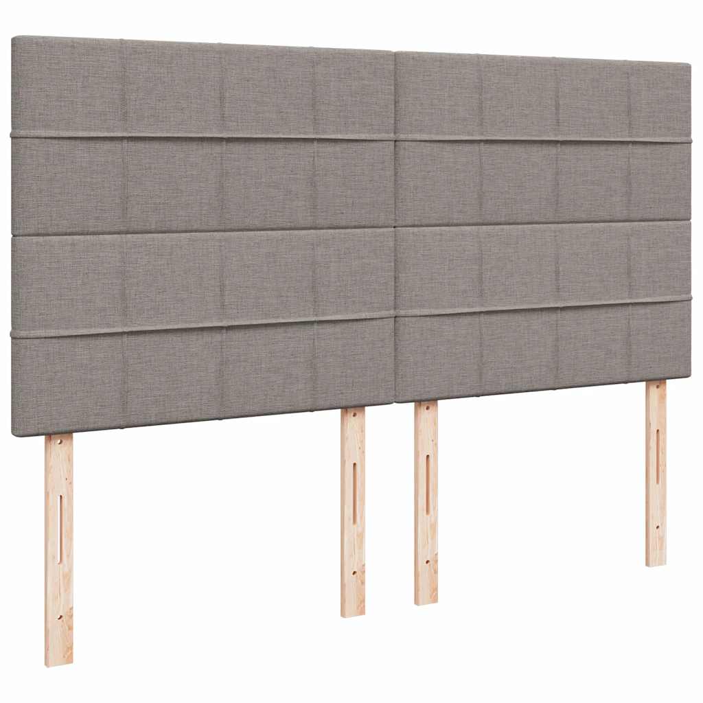 Krevet s oprugama i madracem smeđesivi 200x200 cm od tkanine