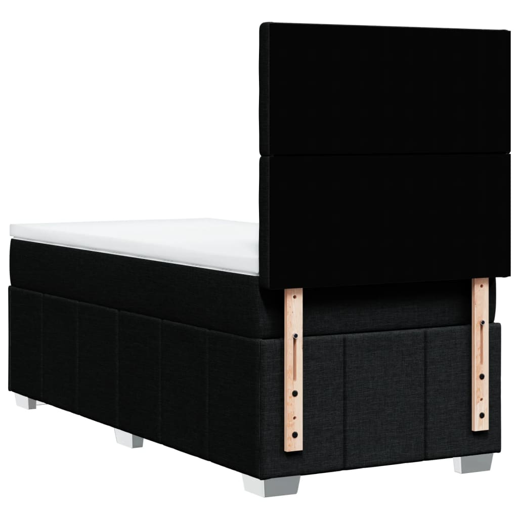 Box spring krevet s madracem crni 80 x 200 cm od tkanine