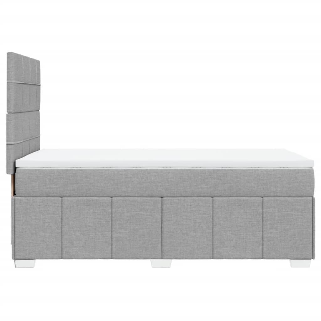 Box spring krevet s madracem svjetlosivi 90x190 cm od tkanine