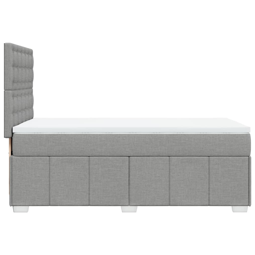 Box spring krevet s madracem svjetlosivi 90x190 cm od tkanine