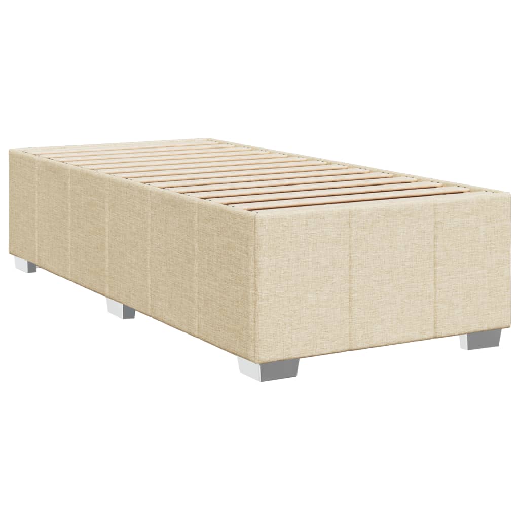 Krevet s oprugama i madracem krem 90 x 200 cm od tkanine