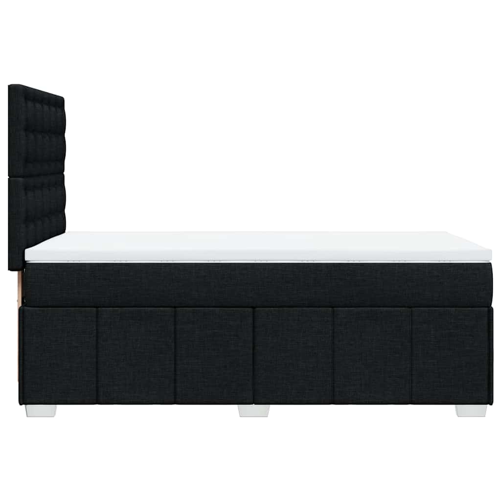 Krevet s oprugama i madracem crni 100 x 200 cm od tkanine