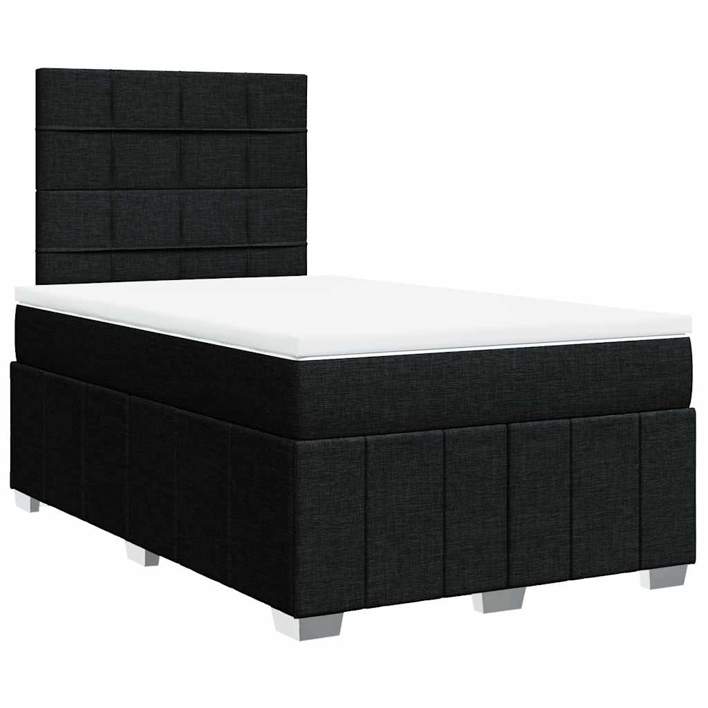 Krevet box spring s madracem crni 120 x 190 cm od tkanine