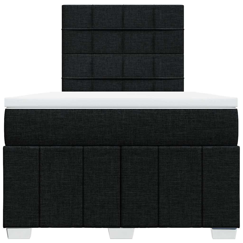Krevet box spring s madracem crni 120 x 190 cm od tkanine