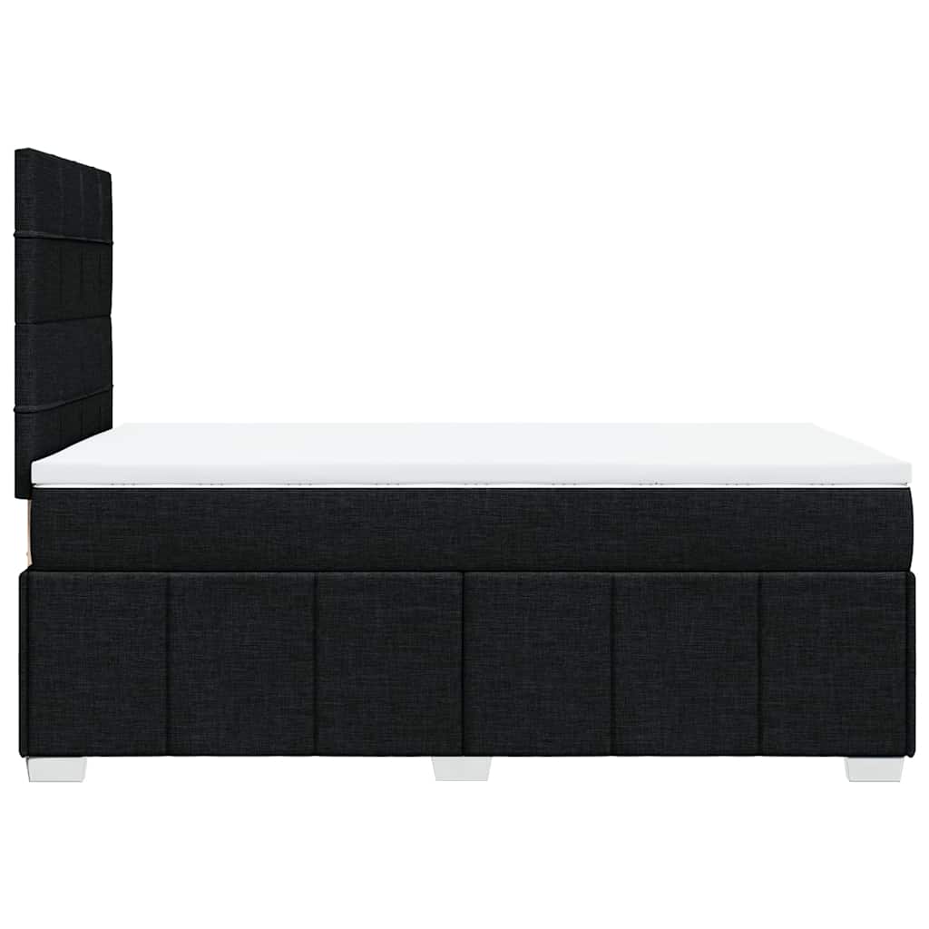 Krevet box spring s madracem crni 120 x 190 cm od tkanine