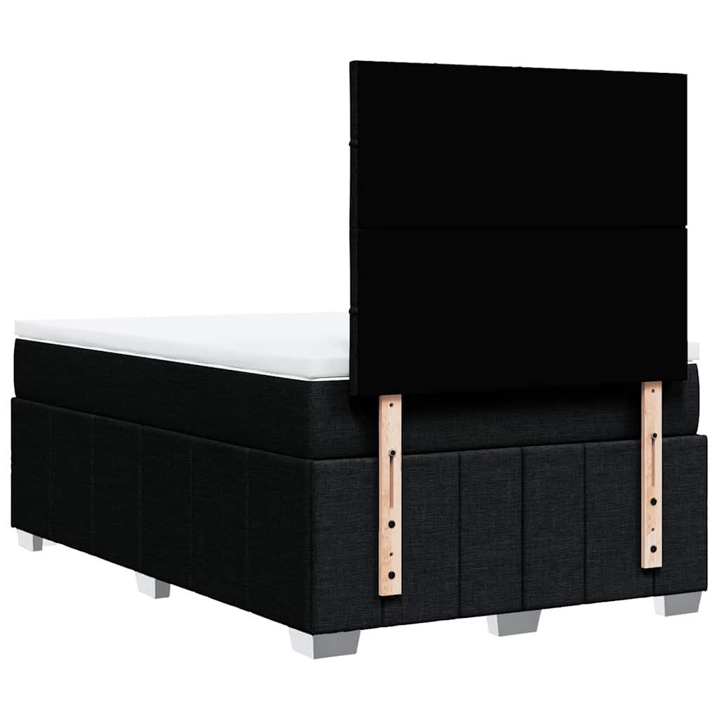 Krevet box spring s madracem crni 120 x 190 cm od tkanine