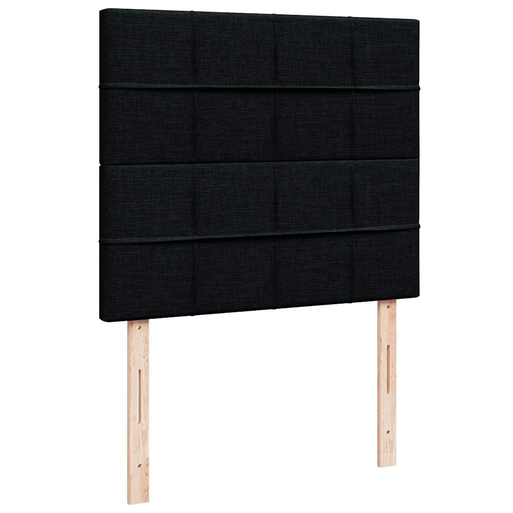 Krevet box spring s madracem crni 120 x 190 cm od tkanine