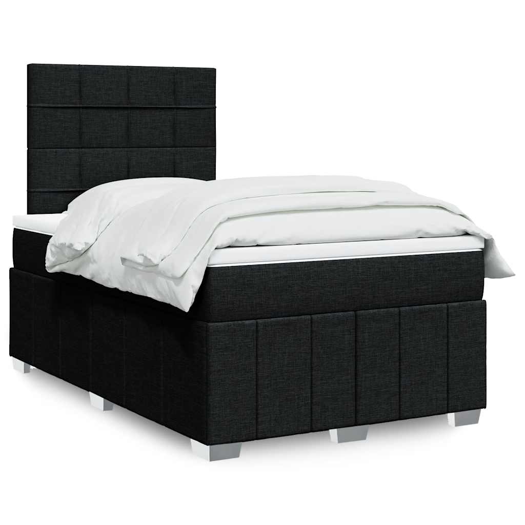 Krevet box spring s madracem crni 120 x 190 cm od tkanine
