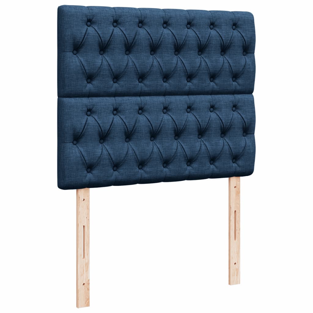Krevet s oprugama i madracem plavi 120 x 190 cm od tkanine