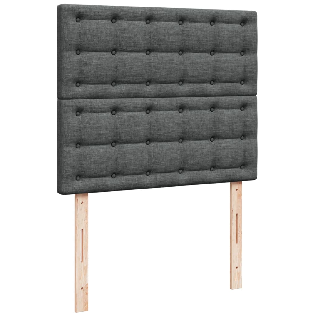 Krevet s oprugama i madracem tamnosivi 120 x 200 cm od tkanine