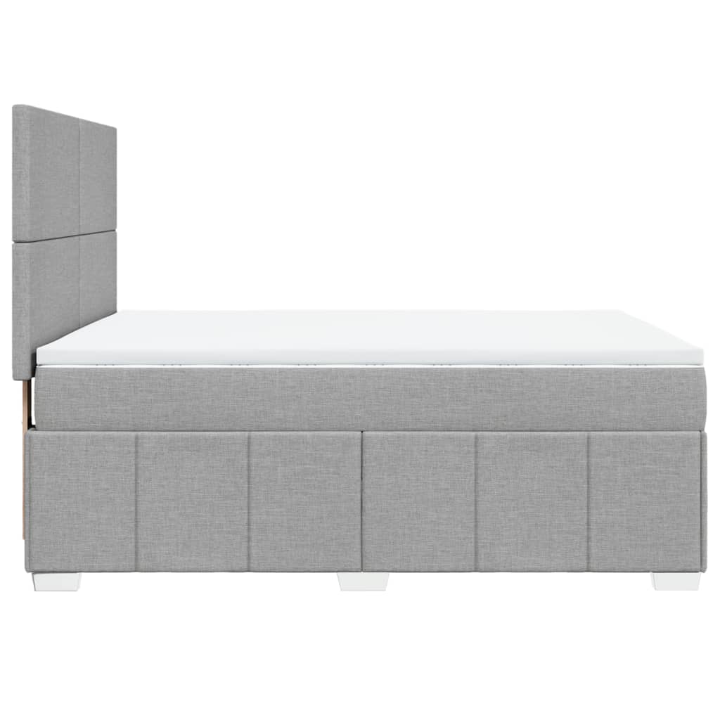 Krevet box spring s madracem svjetlosivi 140x200 cm od tkanine