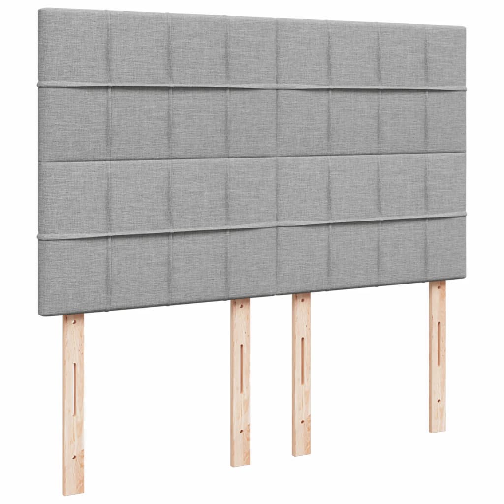 Krevet box spring s madracem svjetlosivi 140x200 cm od tkanine