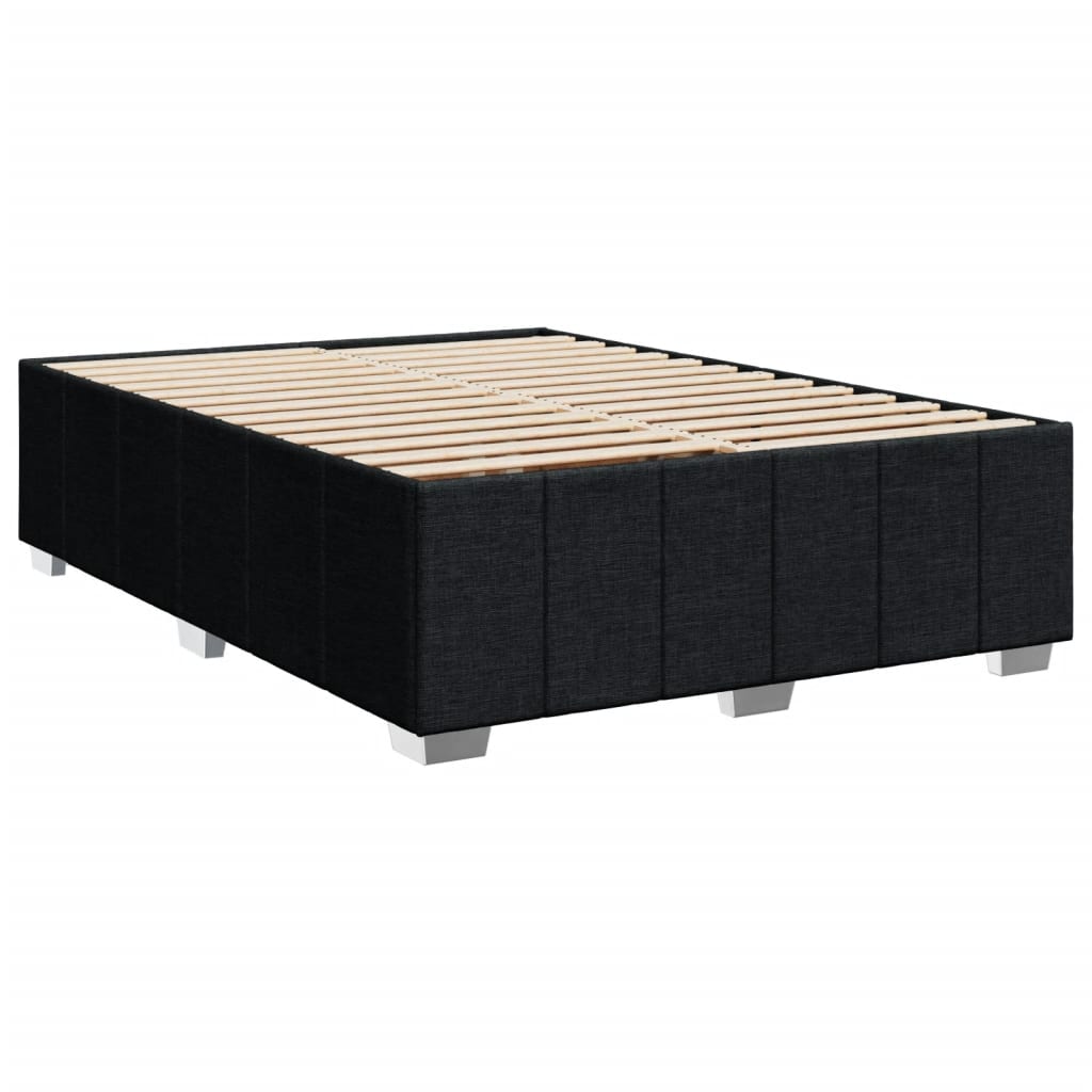 Krevet s oprugama i madracem crni 140x200 cm od tkanine