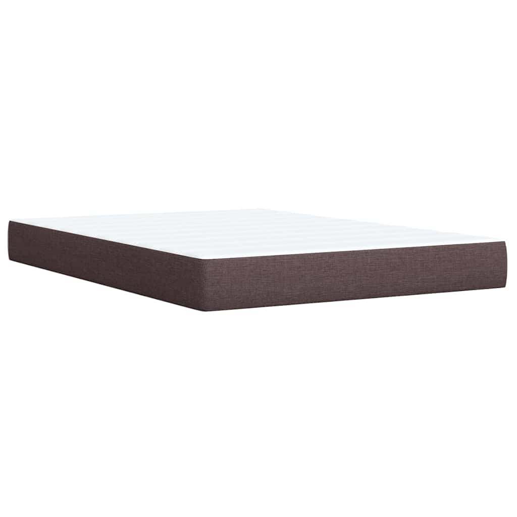 Krevet s oprugama i madracem tamnosmeđi 160x200 cm tkanina