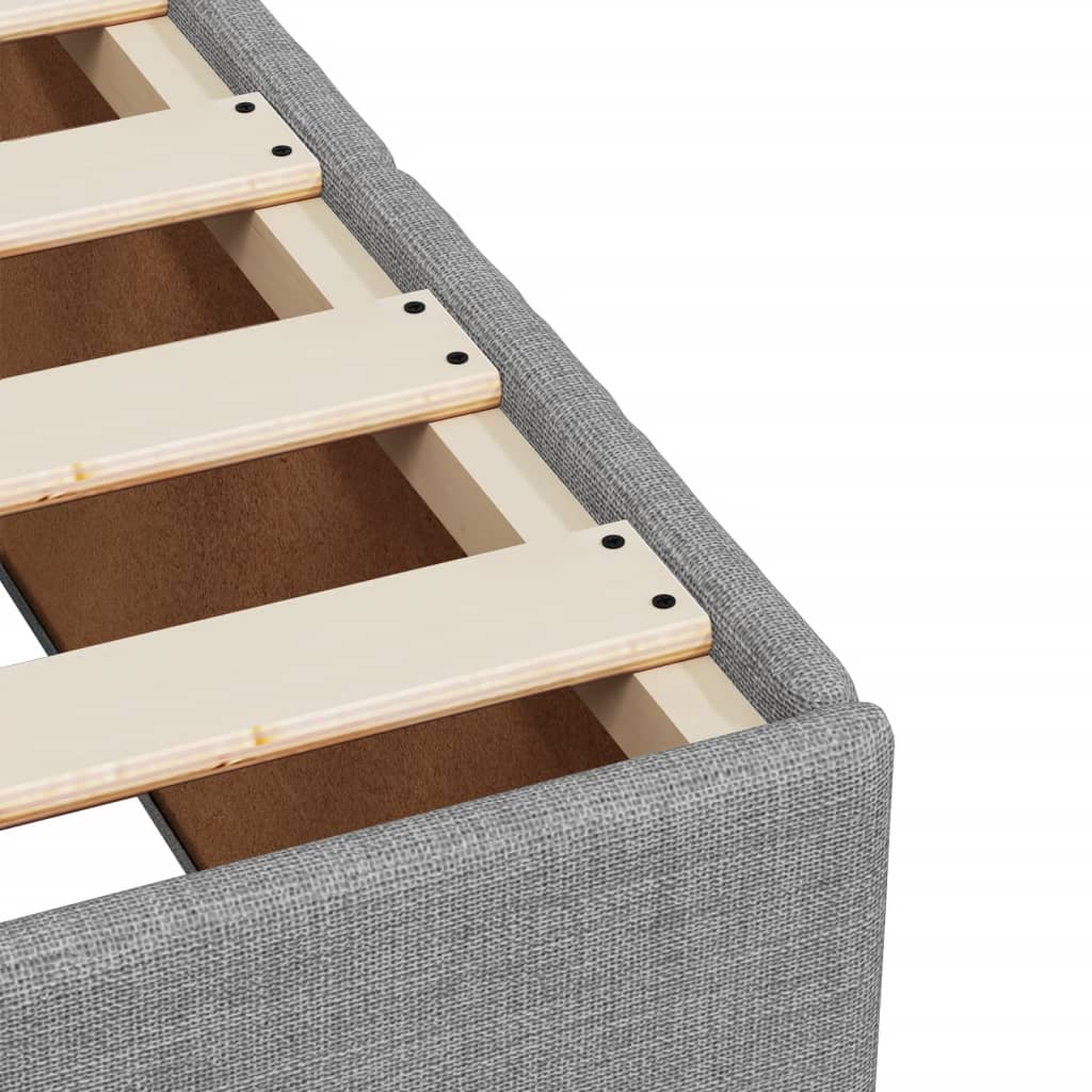 Krevet box spring s madracem svjetlosiva 160x200 cm tkanina