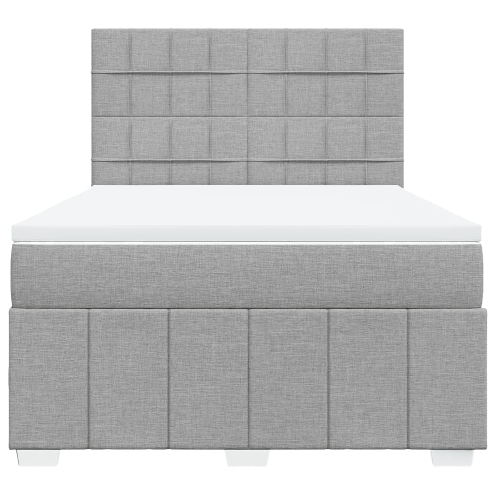 Krevet box spring s madracem svjetlosiva 160x200 cm tkanina