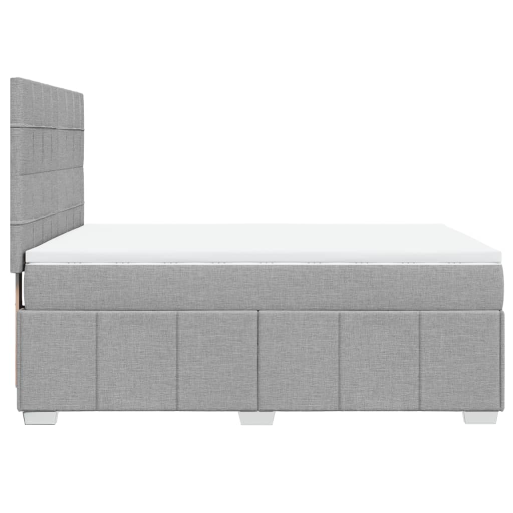 Krevet box spring s madracem svjetlosiva 160x200 cm tkanina