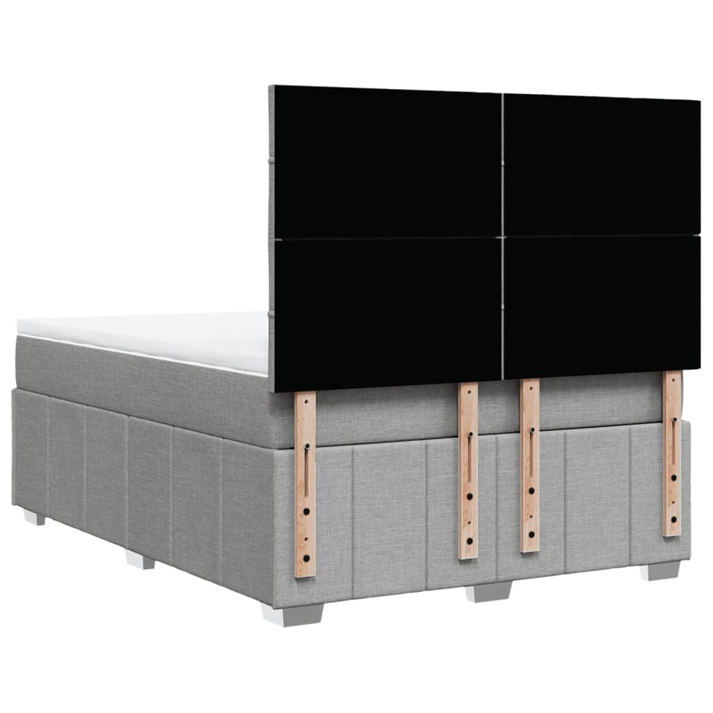 Krevet box spring s madracem svjetlosiva 160x200 cm tkanina