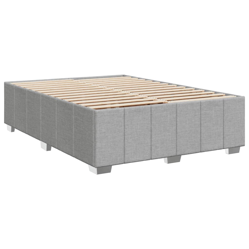 Krevet box spring s madracem svjetlosiva 160x200 cm tkanina