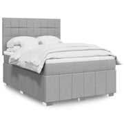 Krevet box spring s madracem svjetlosiva 160x200 cm tkanina