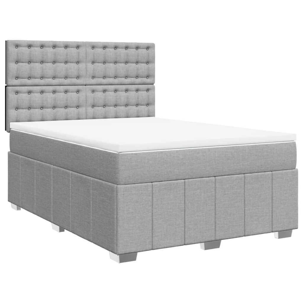 Krevet box spring s madracem svjetlosiva 160x200 cm tkanina