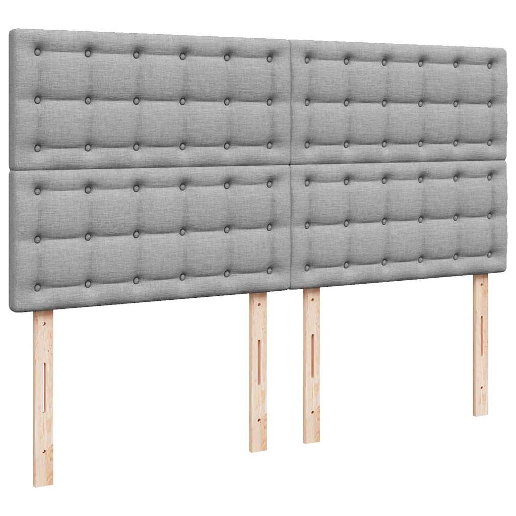 Krevet s oprugama i madracem svjetlosivi 200 x 200cm od tkanine