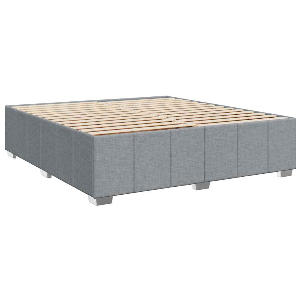 Krevet s oprugama i madracem svjetlosivi 200 x 200cm od tkanine