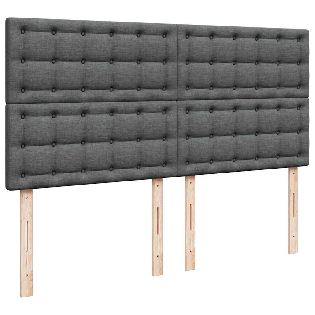 Krevet s oprugama i madracem tamnosivi 200 x 200 cm od tkanine