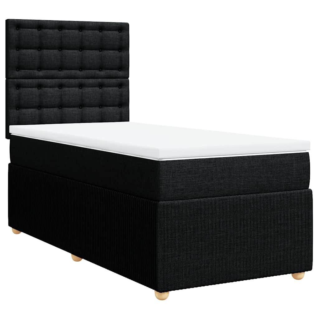 Box spring krevet s madracem crni 80 x 200 cm od tkanine