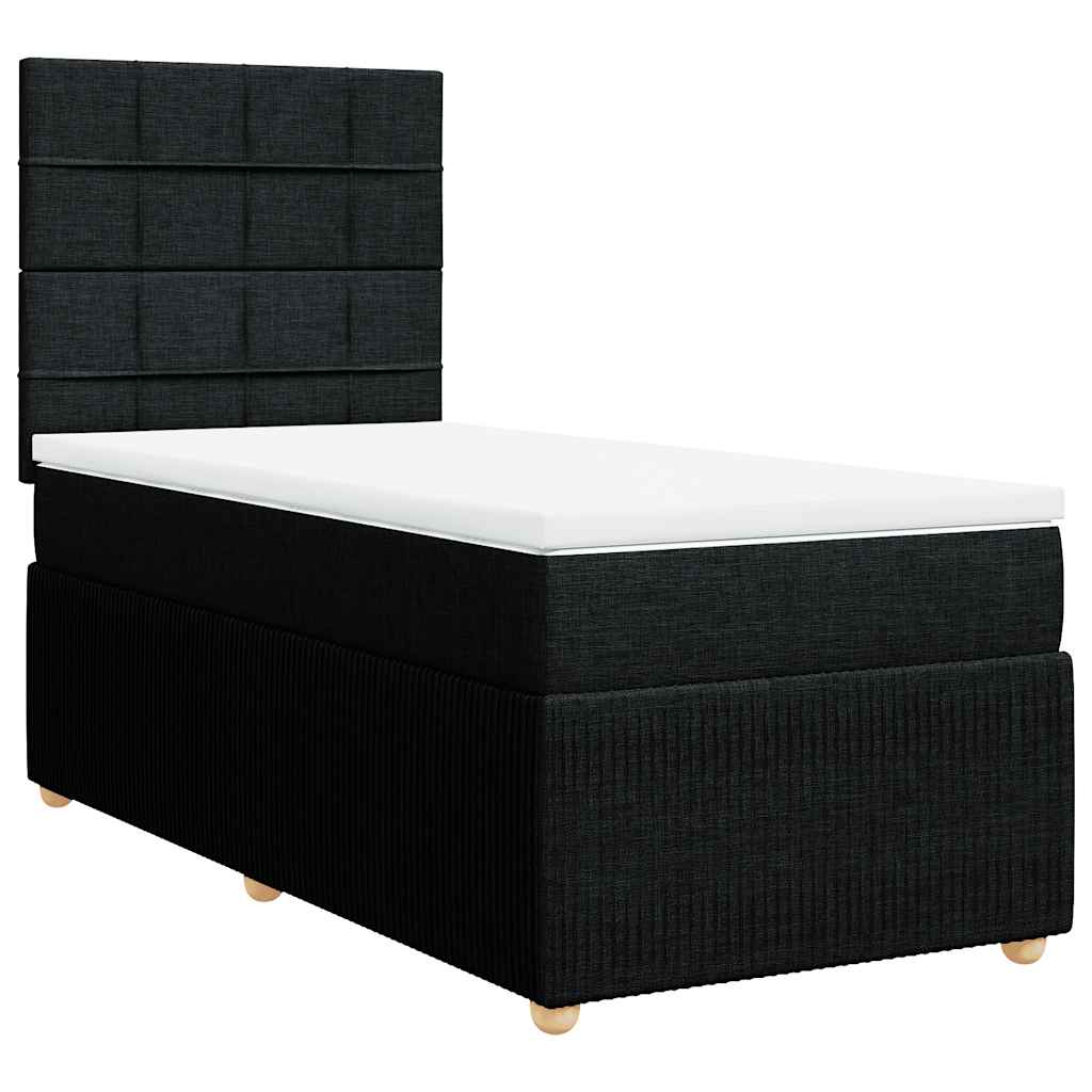 Box spring krevet s madracem crni 90x190 cm od tkanine