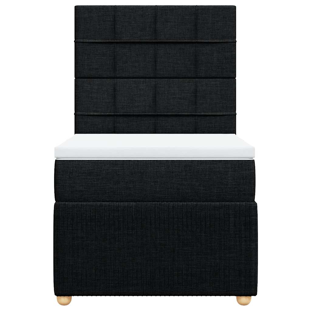 Box spring krevet s madracem crni 90x190 cm od tkanine