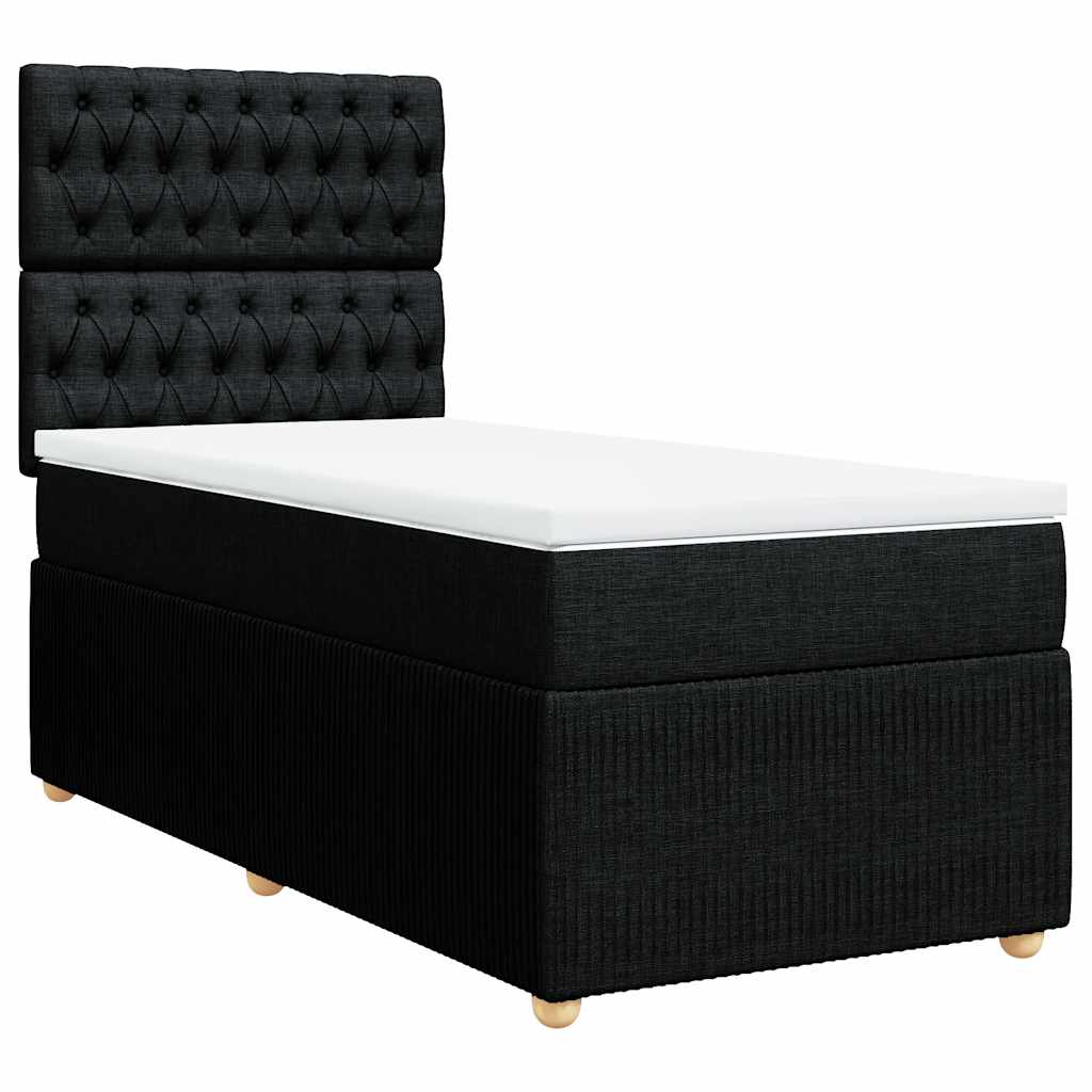 Box spring krevet s madracem crni 90x190 cm od tkanine