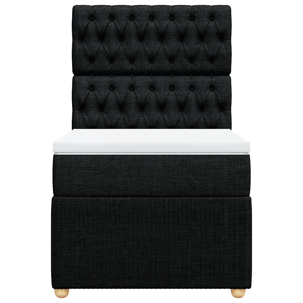 Box spring krevet s madracem crni 90x190 cm od tkanine