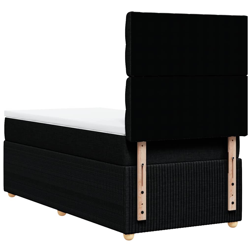 Box spring krevet s madracem crni 90x190 cm od tkanine