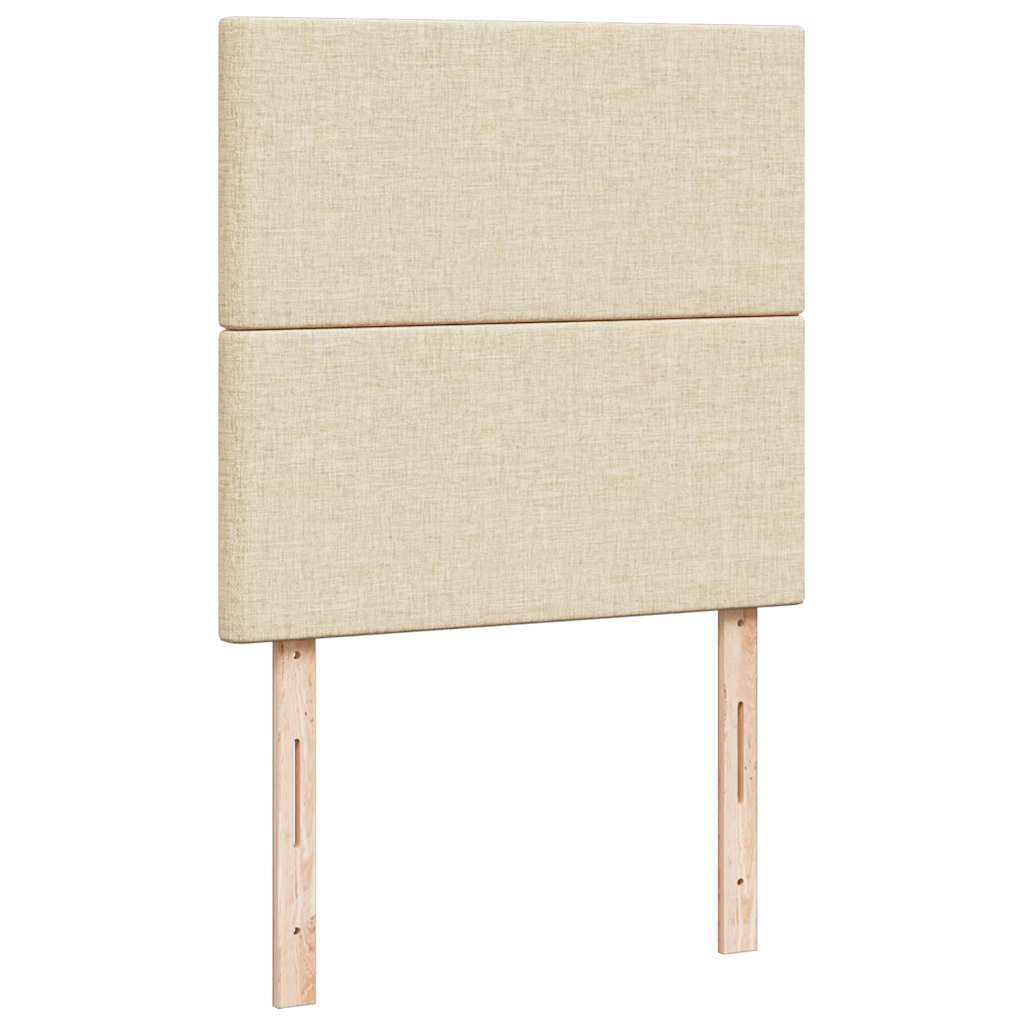 Krevet s oprugama i madracem krem 90 x 200 cm od tkanine