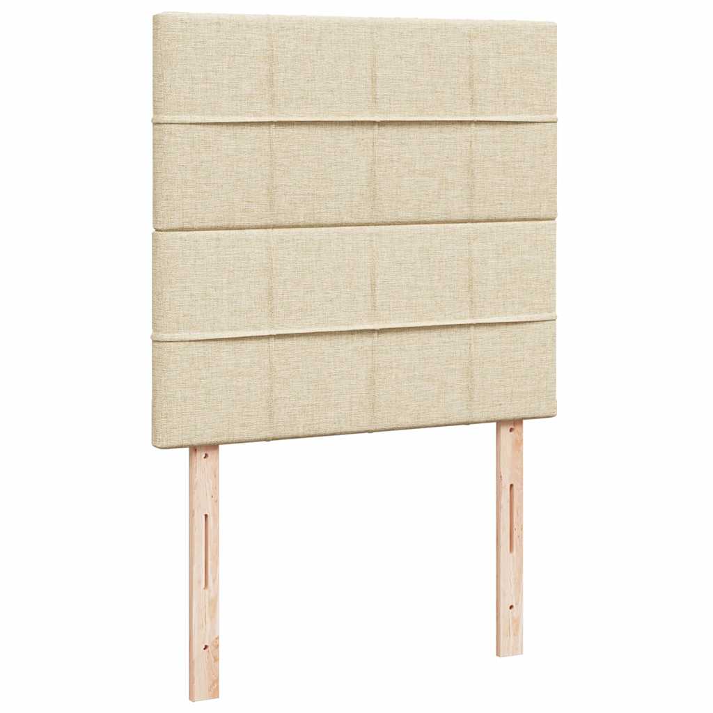 Krevet s oprugama i madracem krem 100 x 200 cm od tkanine