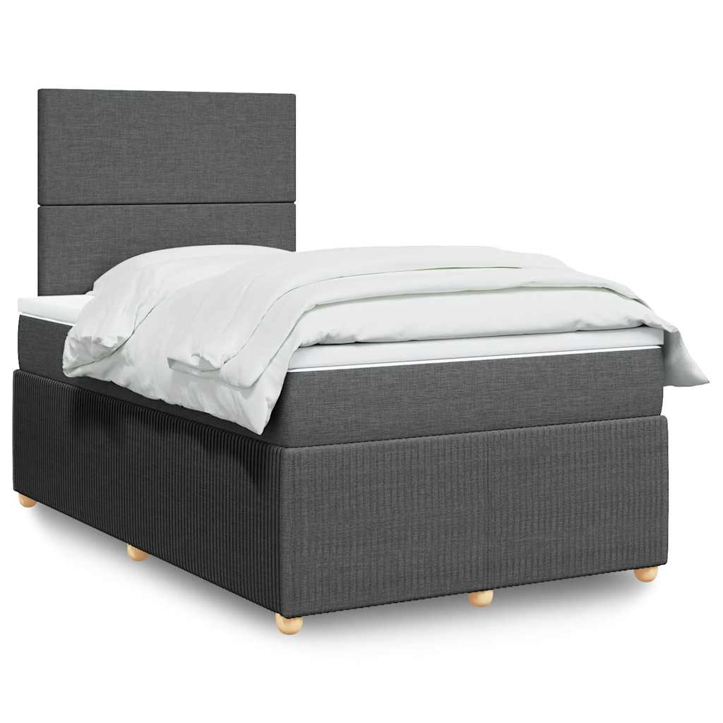 Krevet box spring s madracem tamnosivi 120 x 190 cm tkanina