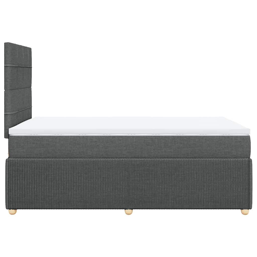 Krevet box spring s madracem tamnosivi 120 x 190 cm tkanina